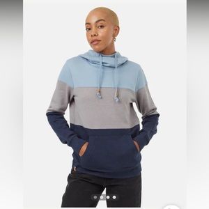 Ten Tree Tri Coloured Hoodie Size Small blue